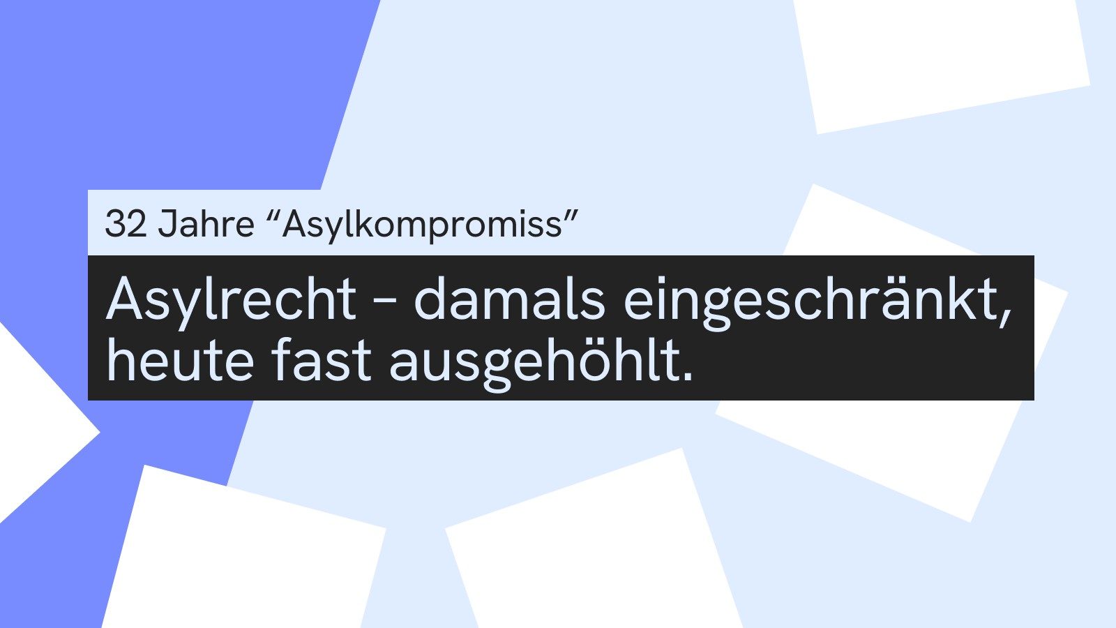 Asylrecht – damals eingeschränkt, heute fast ausgehöhlt.