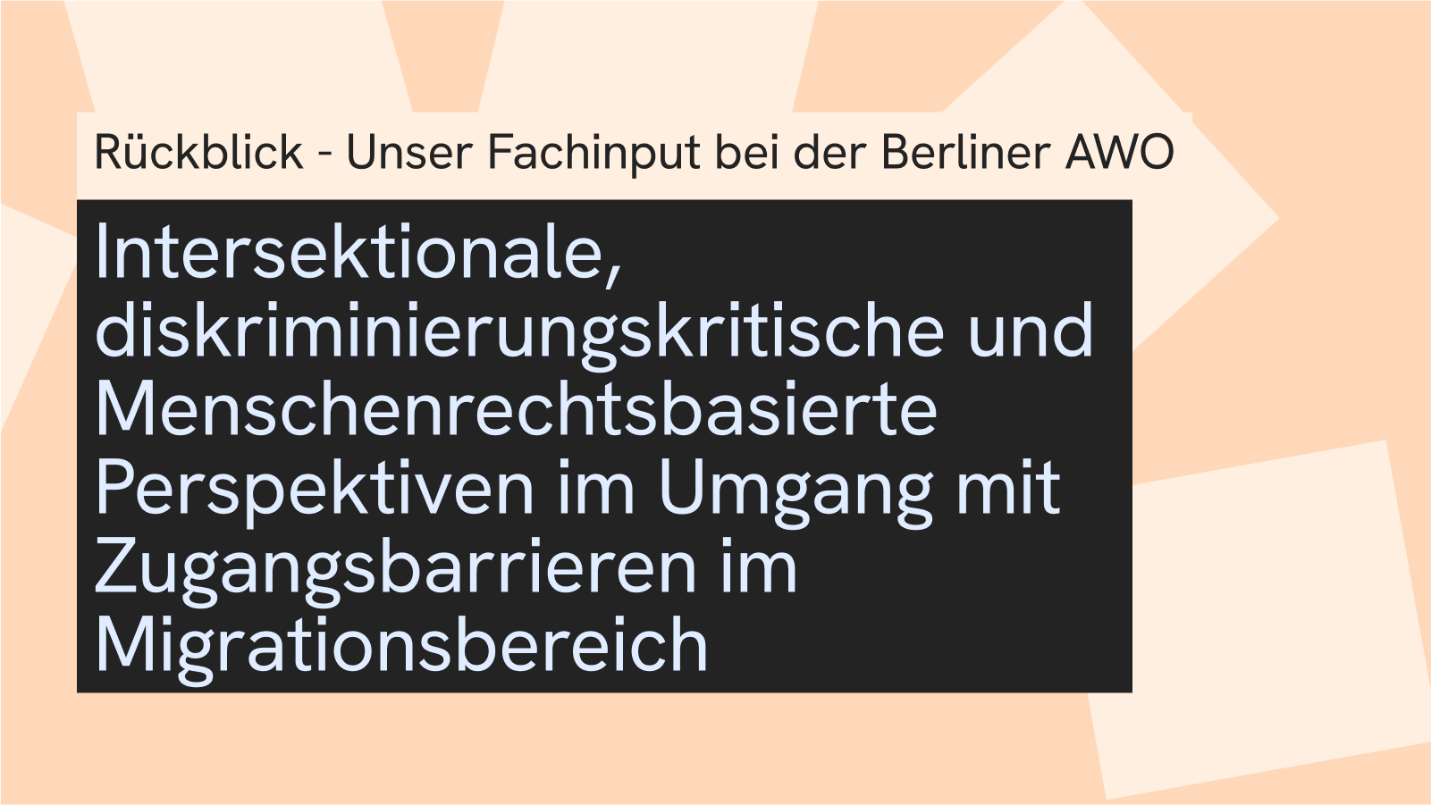 R&uuml;ckblick &ndash; Unser Fachinput bei der Berliner AWO: &bdquo;Intersektionale, diskriminierungskritische und Menschenrechtsbasierte Perspektiven im Umgang mit Zugangsbarrieren im Migrationsbereich&ldquo;&nbsp;